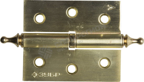 Фотография Петля дверная разъемная ЗУБР "ЭКСПЕРТ", 1 подшипник, цвет мат. латунь (SB), левая, с крепежом, 75х63