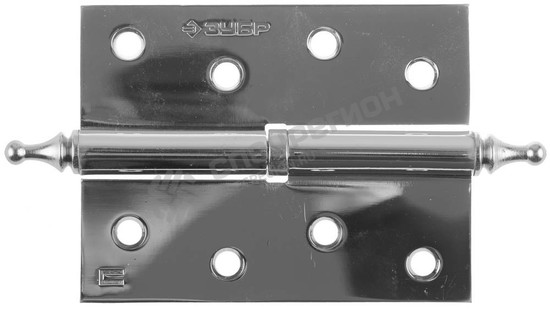 Фотография Петля 37605-100-2R дверная разъемная ЗУБР "ЭКСПЕРТ", 1 подшипник, цвет хром (CP), правая, с крепежом