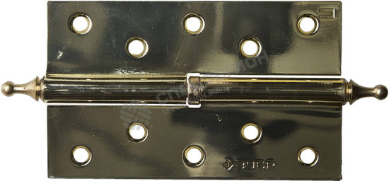Фотография Петля дверная разъемная ЗУБР "ЭКСПЕРТ", 1 подшипник, цвет латунь (PB), правая, с крепежом, 125х75х2,