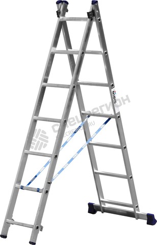 Фотография Лестница 38823-07 СИБИН универсальная, двухсекционная, 7 ступеней