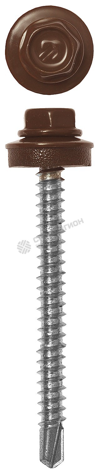 Фотография Саморезы 4-300310-48-035-8017 ЗУБР для крепления кровель. матер. к дерев. обреш., цвет RAL 8017 "шок