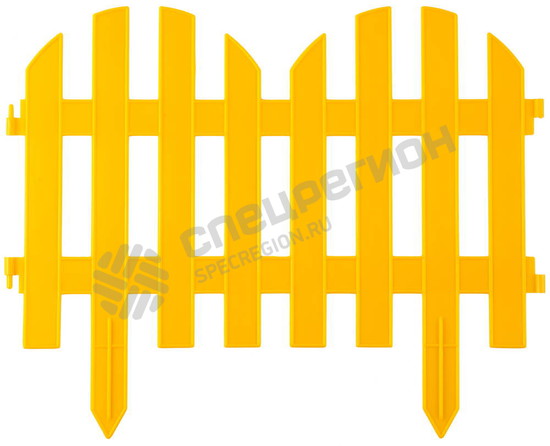 Фотография Забор декоративный GRINDA "ПАЛИСАДНИК", 28x300см, желтый 422205-Y