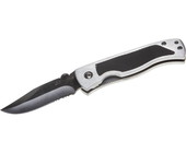 Нож 47617_z01 STAYER складной, металлический корпус с резиновыми накладками, серрейторная заточка, б