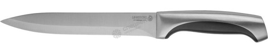 Фотография Нож LEGIONER "FERRATA" нарезочный, рукоятка с металлическими вставками, лезвие из нержавеющей стали,