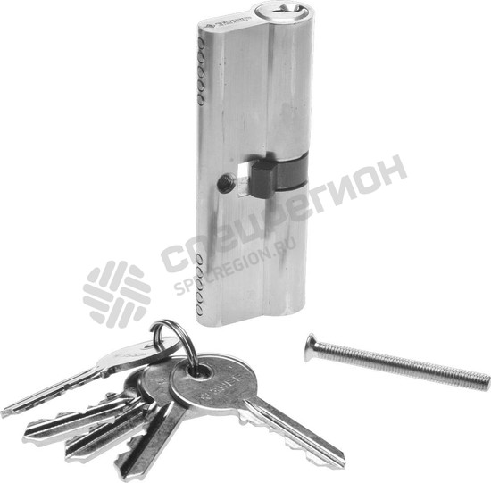 Фотография Механизм 52101-80-2 ЗУБР "МАСТЕР" цилиндровый, тип "ключ-ключ", цвет хром, 5-PIN, 80мм