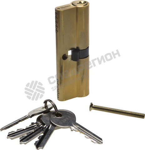 Фотография Механизм ЗУБР "МАСТЕР" цилиндровый, тип "ключ-ключ", цвет латунь, 5-PIN, 90мм 52101-90-1