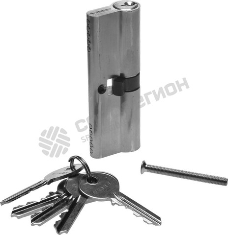 Фотография Механизм 52101-90-2 ЗУБР "МАСТЕР" цилиндровый, тип "ключ-ключ", цвет хром, 5-PIN, 90мм