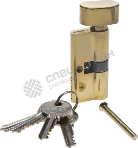 Фотография Механизм ЗУБР "МАСТЕР" цилиндровый, тип "ключ-защелка", цвет латунь, 5-PIN, 60мм 52103-60-1