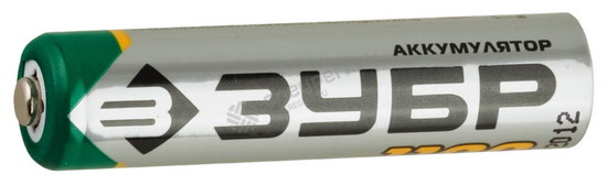 Фотография Аккумулятор 59271-4C ЗУБР никель-металлгидридный, тип ААА, 1100мАч, 4шт на карточке