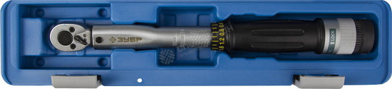 Фотография Ключ динамометрический ЗУБР "ЭКСПЕРТ", с кольцевым фиксатором, точность  +/- 4%, 1/4", 6 - 30 Нм 640