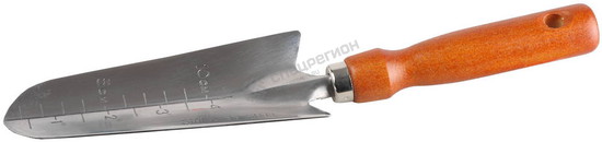 Фотография Совок 8-421113_z01 GRINDA посадочный узкий из нержавеющей стали с деревянной ручкой, 290 мм