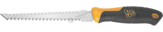 Фотография Пила JCB для гипсокартона, двусторонняя, 3-х гранные зубья, двухкомпонентная рукоятка, 150мм JSW006