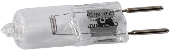 Фотография Лампа SV-44773-T галогенная СВЕТОЗАР капсульная, прозрачное стекло, цоколь GY6.35, диаметр 12мм, 35В