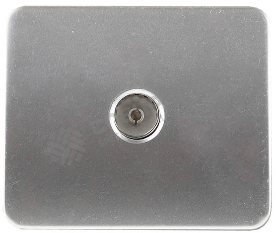 Фотография Розетка SV-54115-SM СВЕТОЗАР "ГАММА"  телевизионная, без вставки и рамки, цвет светло-серый металлик