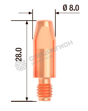 Фотография Контактный наконечник M6х28 мм ECU D=1.2 мм  (25 шт.) FB.CTM6.28-12