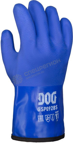 Фотография Перчатки DOG GSP0928S с ПВХ покрытием синие (подклад акрил)