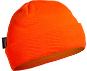 Шапка утепленная трикотажная двойная флуоресцентный оранжевый, арт 255