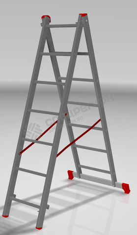 Фотография Лестница Новая Высота двухсекционная 2 x 7 ступеней NV122