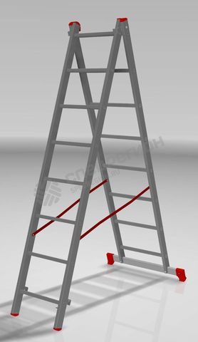 Фотография Лестница Новая Высота двухсекционная 2 x 8 ступеней NV122