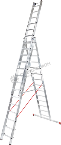 Фотография Лестница Новая Высота трехсекционная 3 x 14 ступеней NV300 усиленная