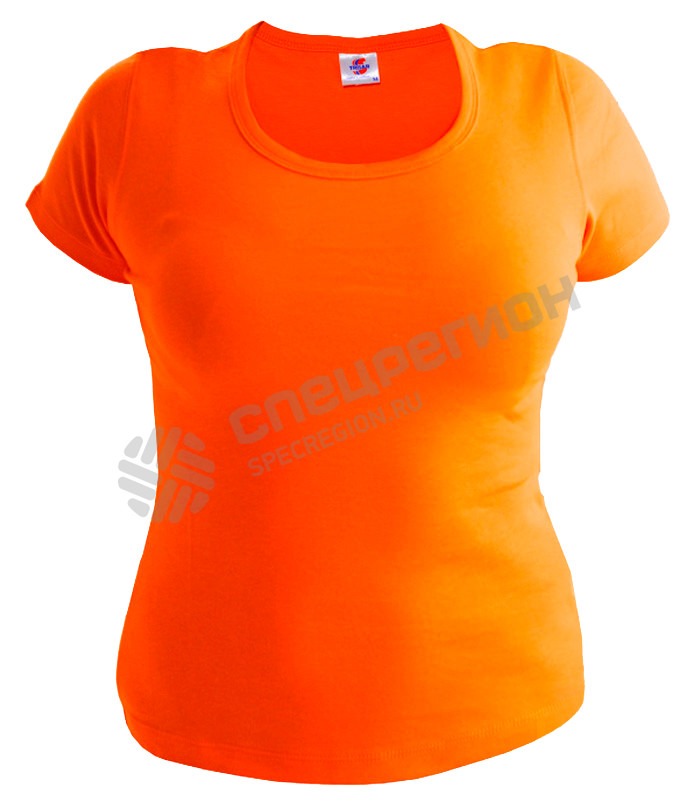 Фотография Футболка женская с лайкрой цв. оранжевый