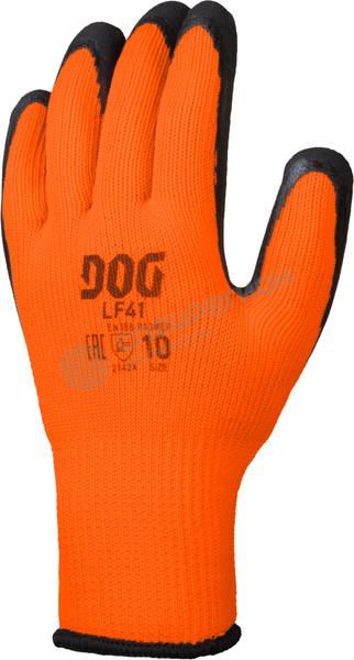 Фотография Перчатки DOG LF41 оранжевые (полиэстер, латекс)