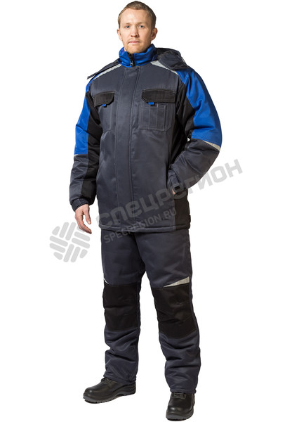 Фотография Костюм утепленный Таймыр с брюками серо-синий