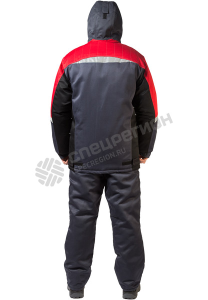 Фотография Костюм утепленный Таймыр с брюками серо-красный