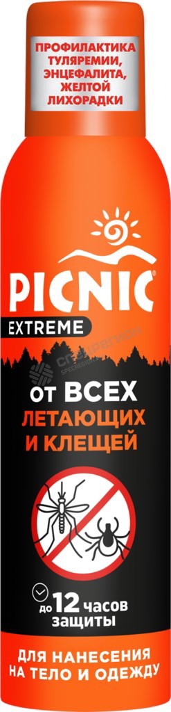 Фотография Аэрозоль-репеллент Picnic Extreme от укусов кровососущих насекомых и клещей,150 мл