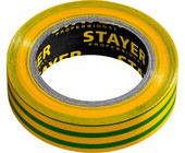 Изолента ПВХ, STAYER 12291-S Protect-10 не поддерживает горение, 10м (0,13х15 мм), желто-зеленая