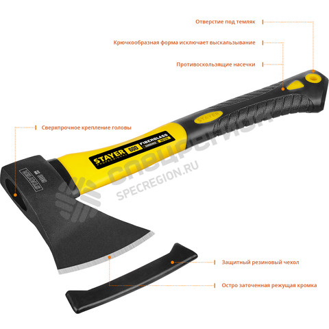 Фотография Топор Stayer 2062-06_z01 600 350 мм FIBERGLASS (общий вес 800 г)
