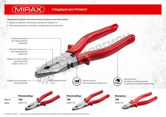 Фотография Плоскогубцы MIRAX 22036-1-16  160мм
