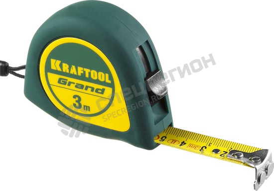 Фотография Рулетка Kraftool 34022-03-16 GRAND обрезиненый корпус, 3мх16мм