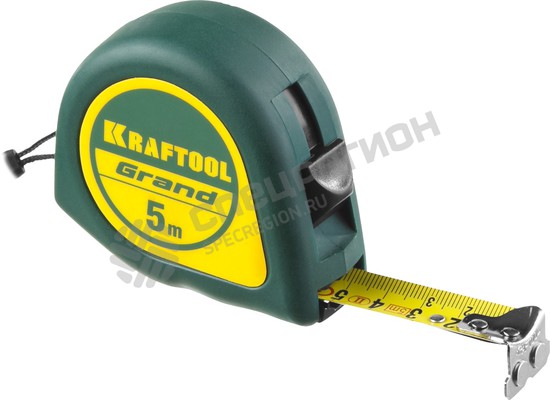 Фотография Рулетка Kraftool 34022-05-19 GRAND обрезиненный пласт корпус, 5мх19мм