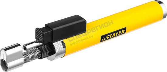 Фотография Газовая 55560 горелка-карандаш "MaxTerm", STAYER "MASTER" 55560, с пьезоподжигом, регулировка пламен