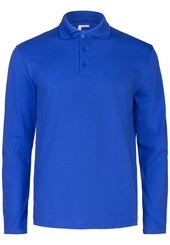Рубашка поло мужская длинный рукав ярко-синяя 100% х/б