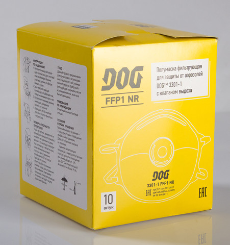 Фотография Полумаска фильтрующая (респиратор) DOG 3301-1 FFP1 NR с клапаном
