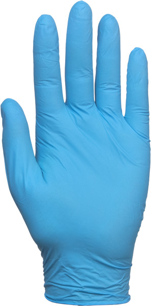 Фотография Перчатки Foxy Gloves нитриловые одноразовые неопудренные голубые 5 гр
