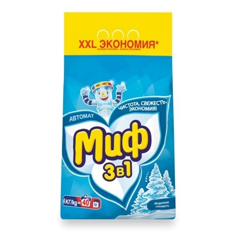 Фотография Порошок стиральный автомат Миф 6 кг