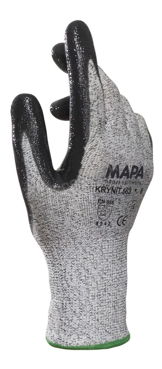 Фотография Перчатки MAPA Krunit 563 антипорезные с нитрил.покр.
