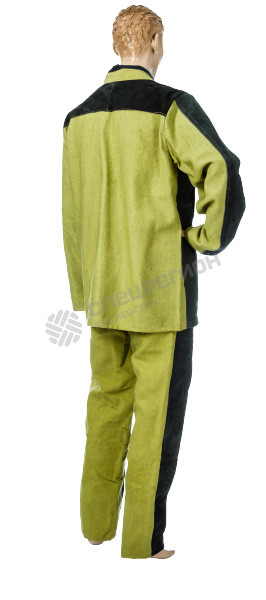 Фотография Костюм для сварщика утепленный брезент со спилком КС21ПР, 3 класс защиты