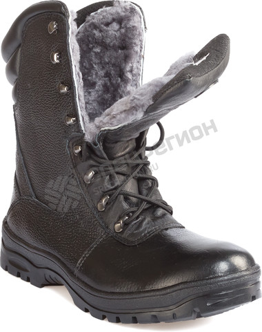 Фотография Ботинки кожаные с высоким берцем зимние А1 нат. мех