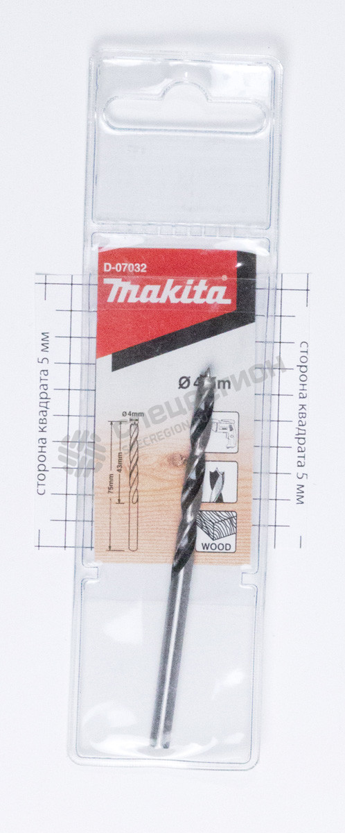 Фотография Сверло по дереву Makita спиральное 4 мм x 75 мм