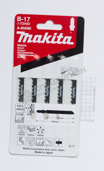 Фотография Пилки для электролобзика Makita A-85690  B-17 (T244D) по дереву 60 мм