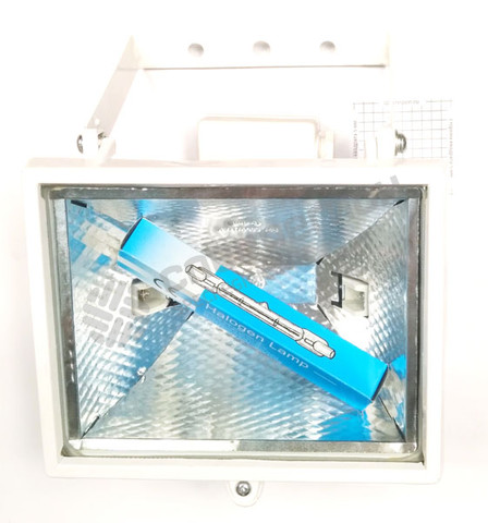 Фотография Прожектор SV-57103-W галогеновый СВЕТОЗАР с дугой крепления под установку, цвет белый, 500Вт
