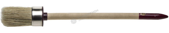 Фотография Кисть 01501-30 круглая ЗУБР "УНИВЕРСАЛ - МАСТЕР", светлая щетина, деревянная ручка, №6х30мм