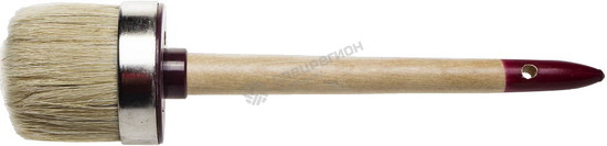 Фотография Кисть 01501-65 круглая ЗУБР "УНИВЕРСАЛ - МАСТЕР", светлая щетина, деревянная ручка, №20х65мм