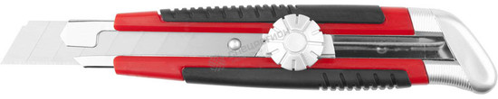 Фотография Нож 09187 URAGAN с выдвижным сегментированным лезвием, двухкомп корпус, механический фиксатор, инстр