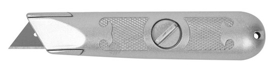 Фотография Нож 09215_z01 ЗУБР "МАСТЕР" с трапециевидным лезвием тип А24, металлический корпус, фиксированное ле
