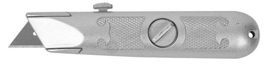 Фотография Нож 09220_z01 ЗУБР "МАСТЕР" с трапециевидным лезвием тип А24, метал. корпус, выдвижное лезвие с авто